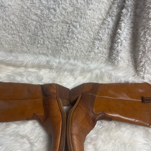 Vintage Dingo leather tan western cowboy Boots stitch accents SZ 10.5D main image 5